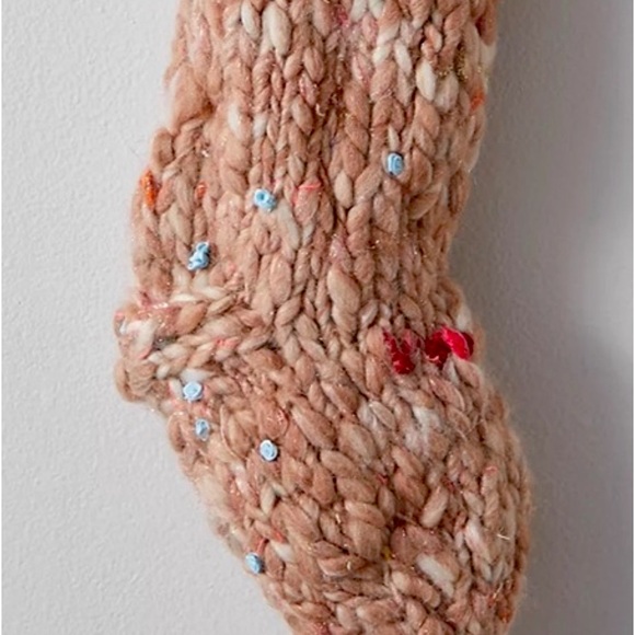 NWT KNIT COLLAGE X FREE PEOPLE COLLAB CROCHET STOCKING CHRISTMAS MSRP $128 - Picture 1 of 7